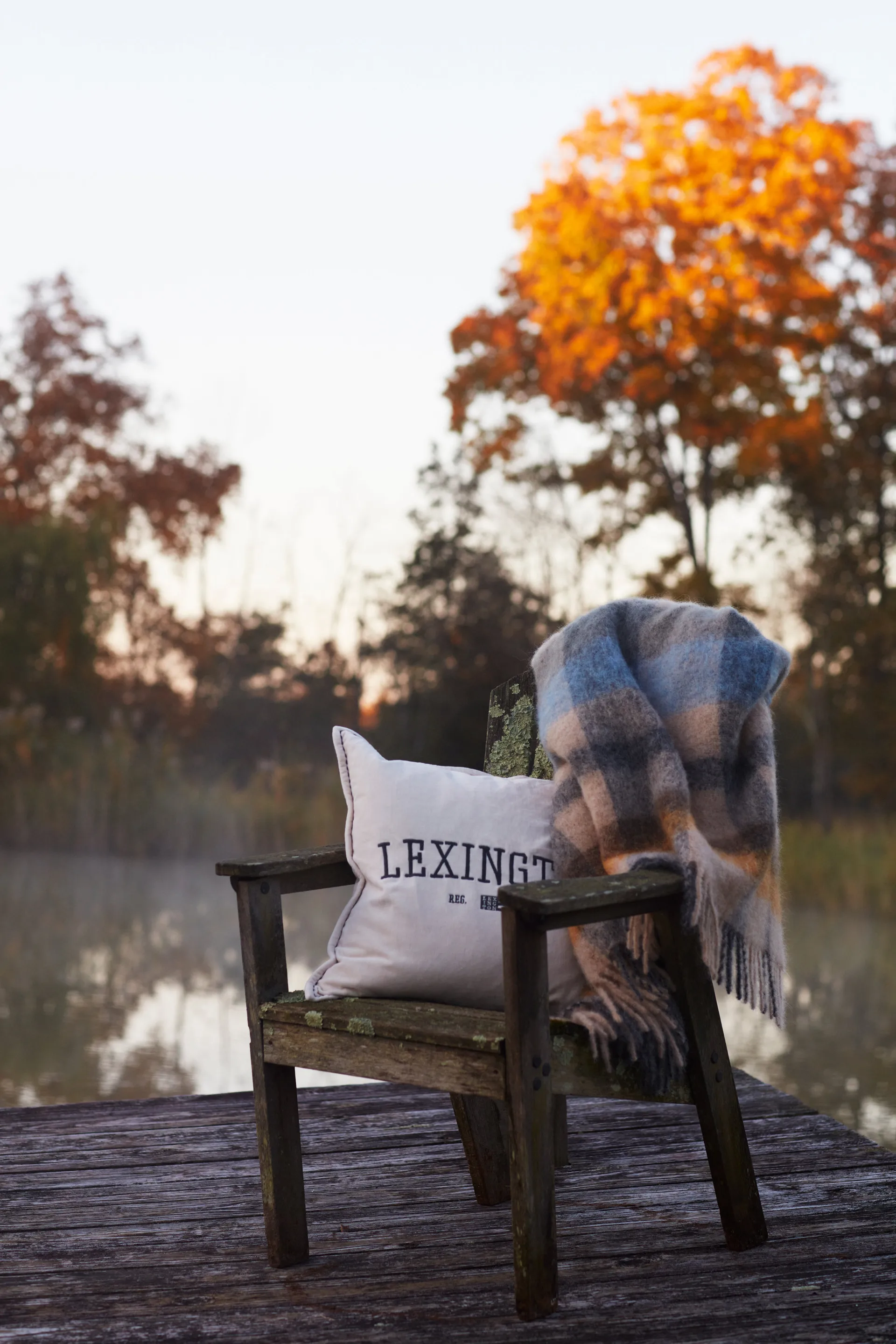 Καρό κουβέρτα από ανάμεικτο μοχέρ 130x170 εκ, Πολύχρωμο Lexington