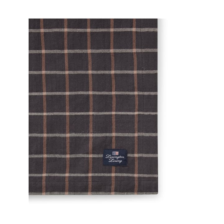 Καρό βαμβακερό λινό τραπεζομάντιλο 150x250 cm, Dark grey-beige Lexington