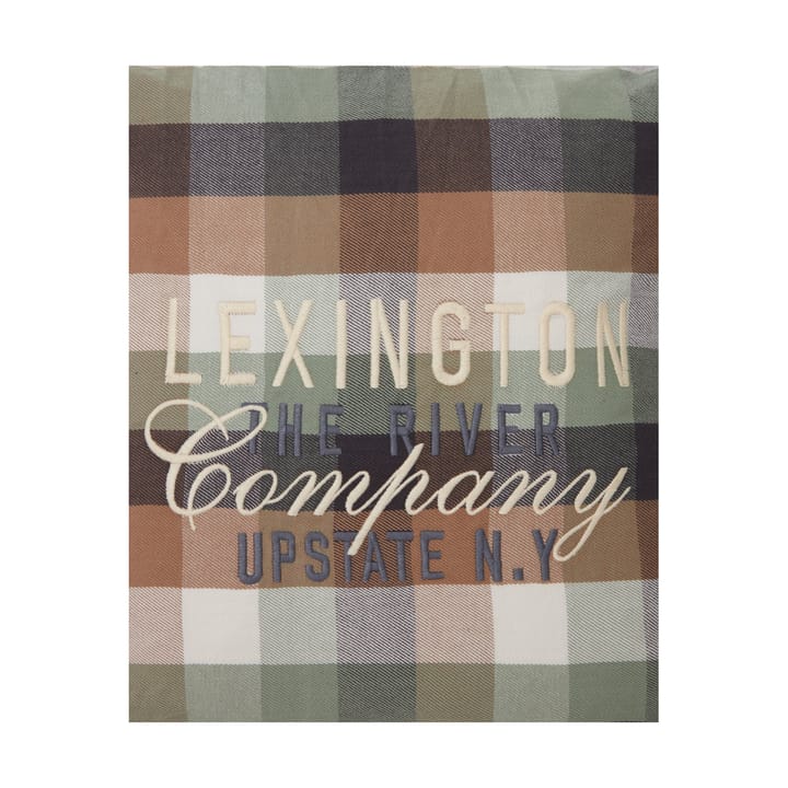 Ελεγμένο βαμβακερό φλάνελ μαξιλαροθήκη με λογότυπο 50x50 εκ - Beige - Lexington