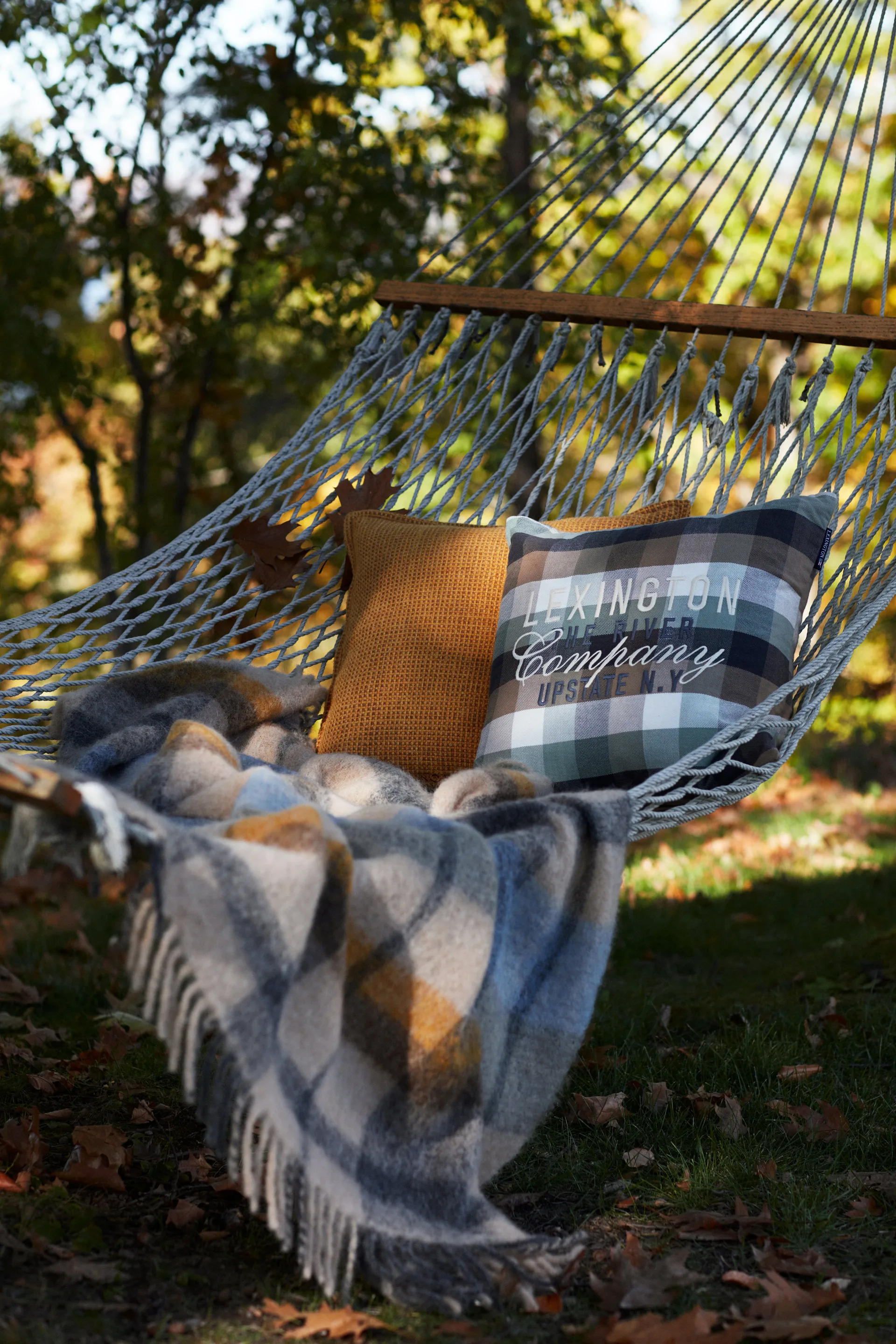 Ελεγμένο βαμβακερό φλάνελ μαξιλαροθήκη με λογότυπο 50x50 εκ, Beige Lexington