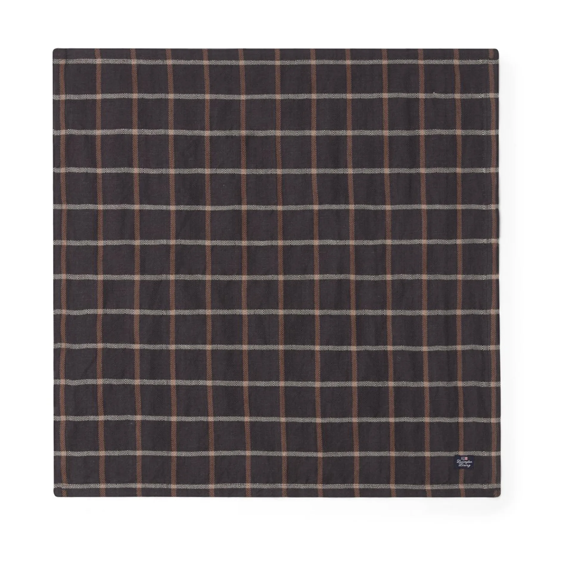 Καρό βαμβακερή λινή πετσέτα 50x50 cm, Dark grey-beige Lexington