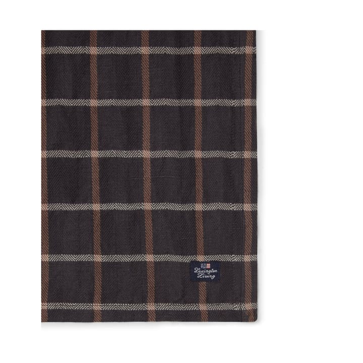 Καρό βαμβακερή λινή πετσέτα 50x50 cm, Dark grey-beige Lexington