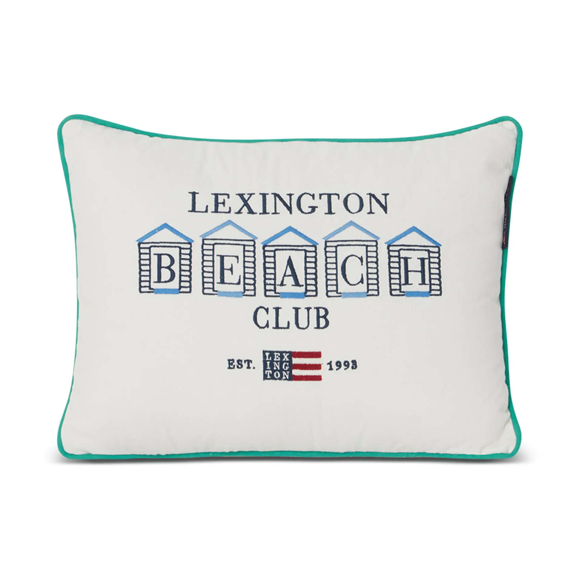 Μαξιλάρι Beach Club Small Embroidered 30x40 cm, Μπλε-λευκό-πράσινο Lexington