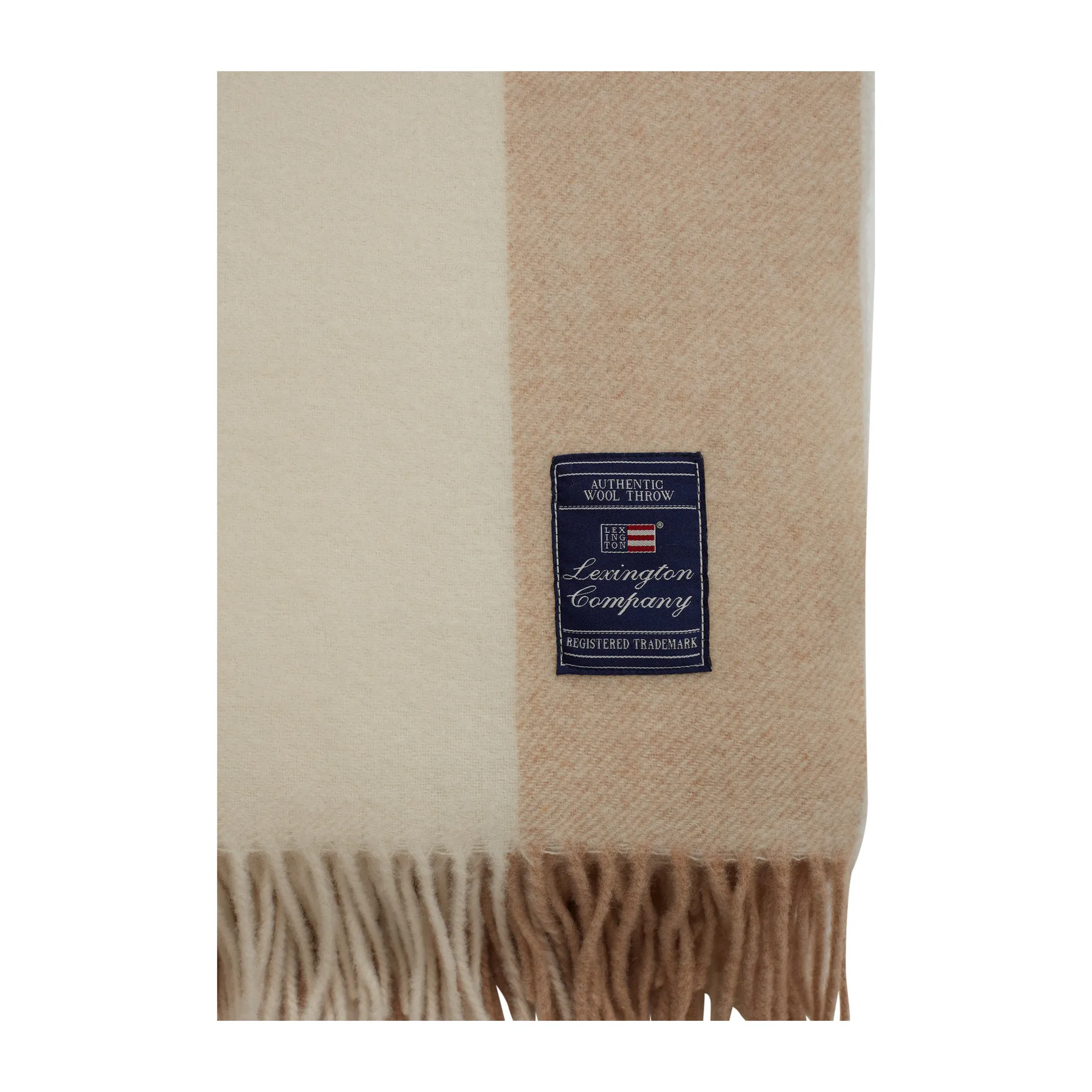 Block Striped Recycled μάλλινο ριχτάρι 130x170 cm, Βρώμη-Λευκό Lexington