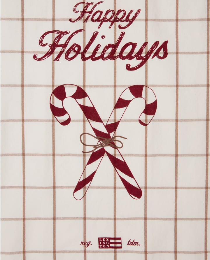Candy Cane Organic Cotton Πετσέτα κουζίνας 50x70 εκ, Λευκό-μ�πεζ-γκρι Lexington