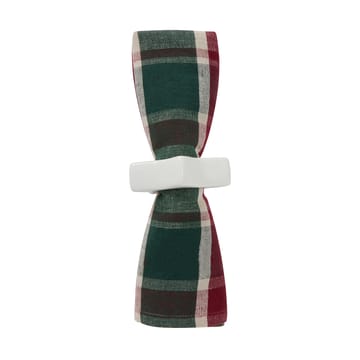 Checked λινό/βαμβάκι πετσέτα 50x50 cm - Green-red-beige - Lexington