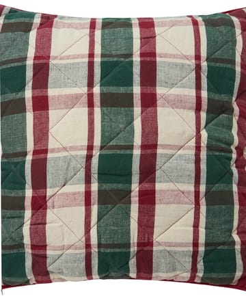 Checked καπιτονέ λινό/βαμβάκι μαξιλαροθήκη 50x50 cm - Green-red-beige - Lexington