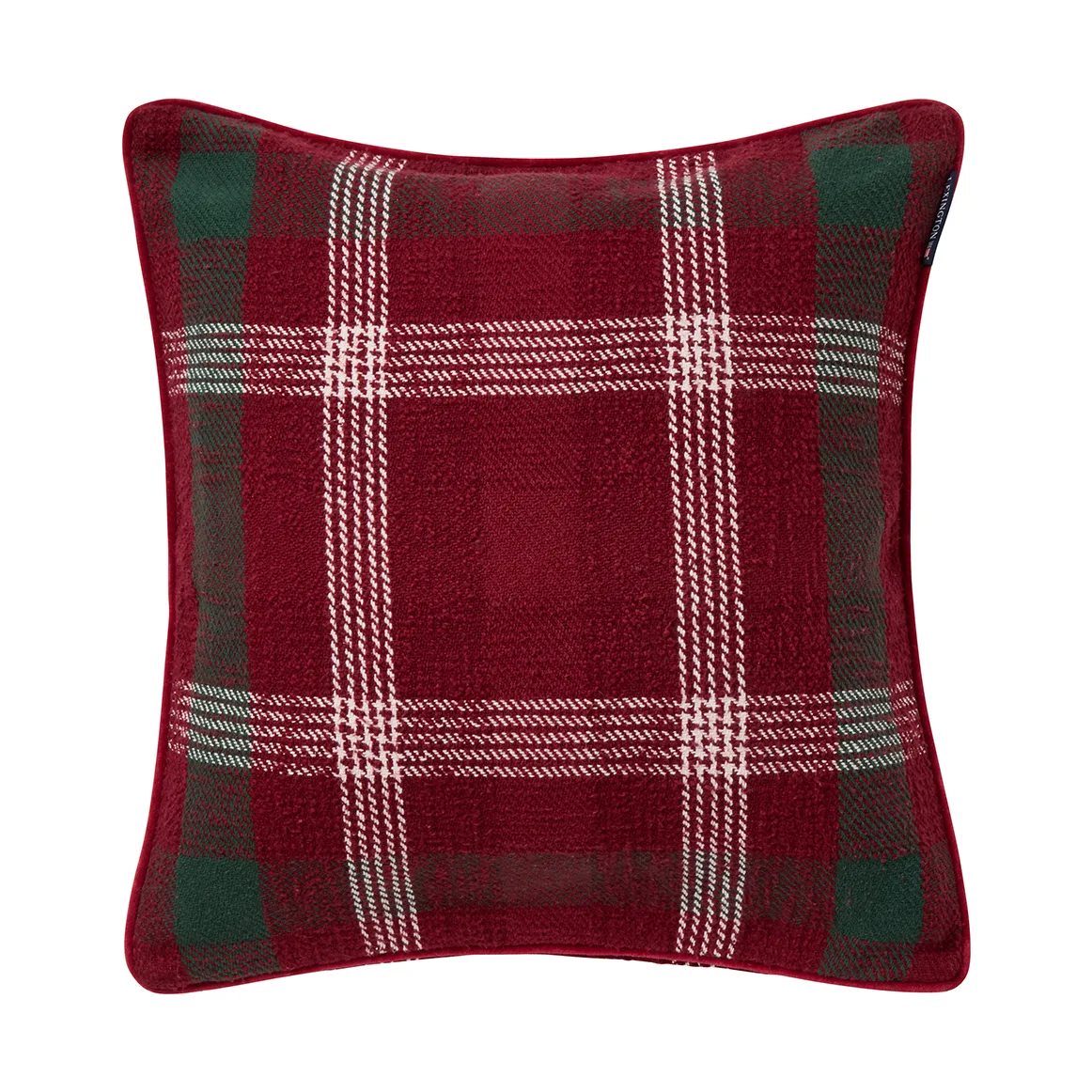 Checked ανακυκλωμένο βαμβάκι μαξιλαροθήκη 50x50 cm, Red-green-white Lexington
