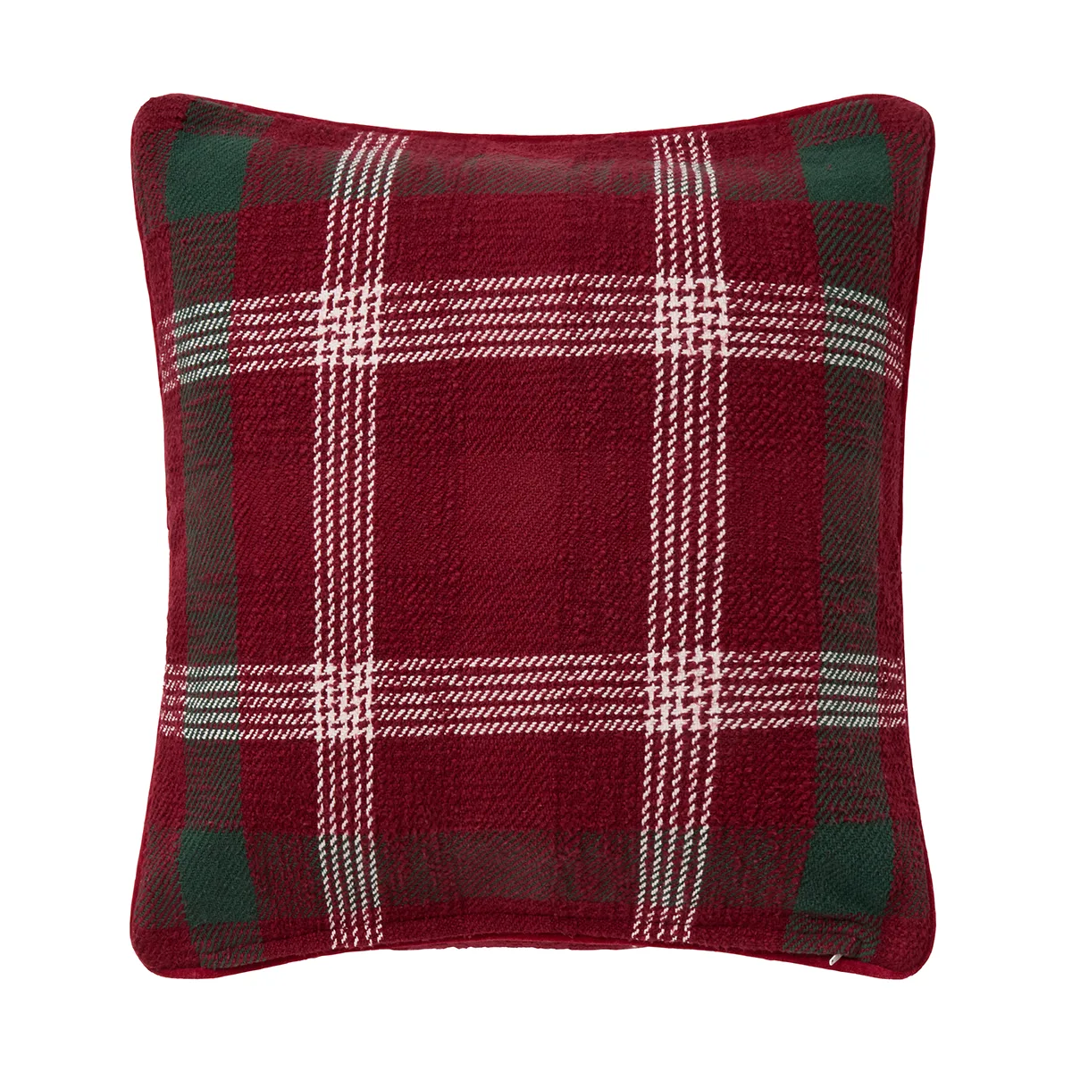 Checked ανακυκλωμένο βαμβάκι μαξιλαροθήκη 50x50 cm, Red-green-white Lexington