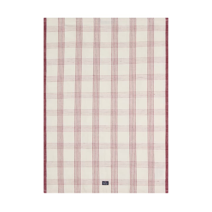 Checked λινό/βαμβάκι πετσέτα κουζίνας 50x70 cm - White-red - Lexington