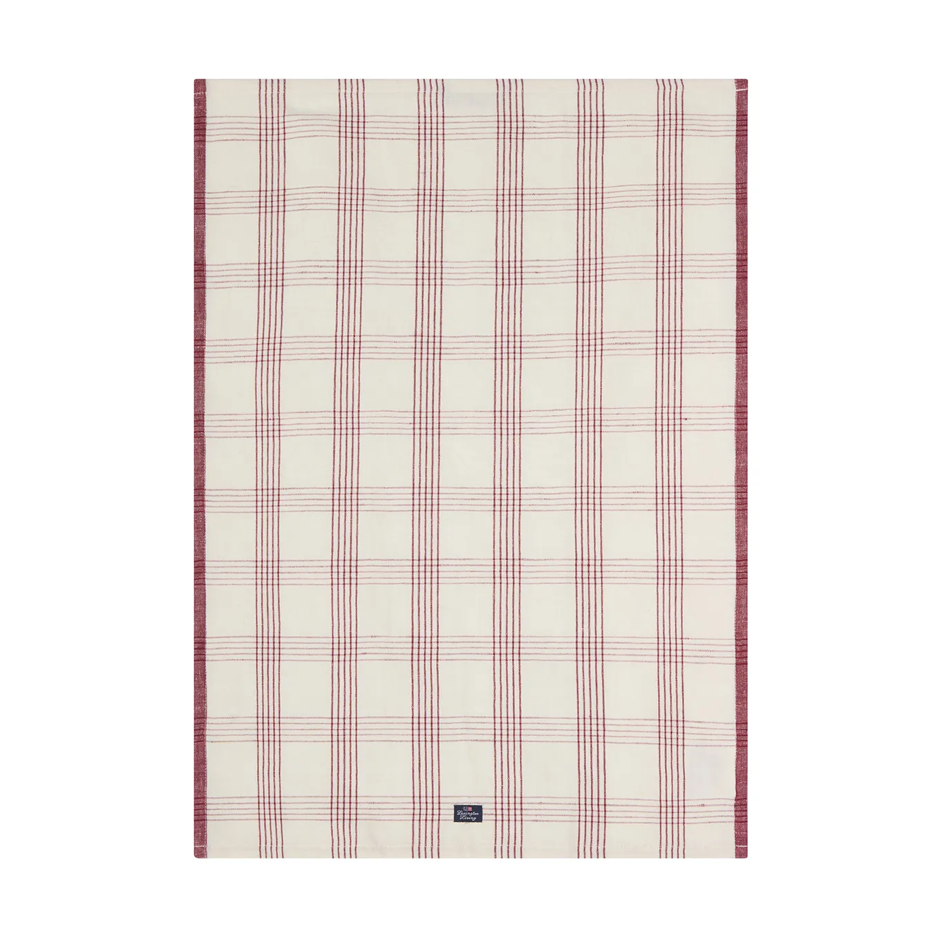 Checked λινό/βαμβάκι πετσέτα κουζίνας 50x70 εκ., White-red Lexington