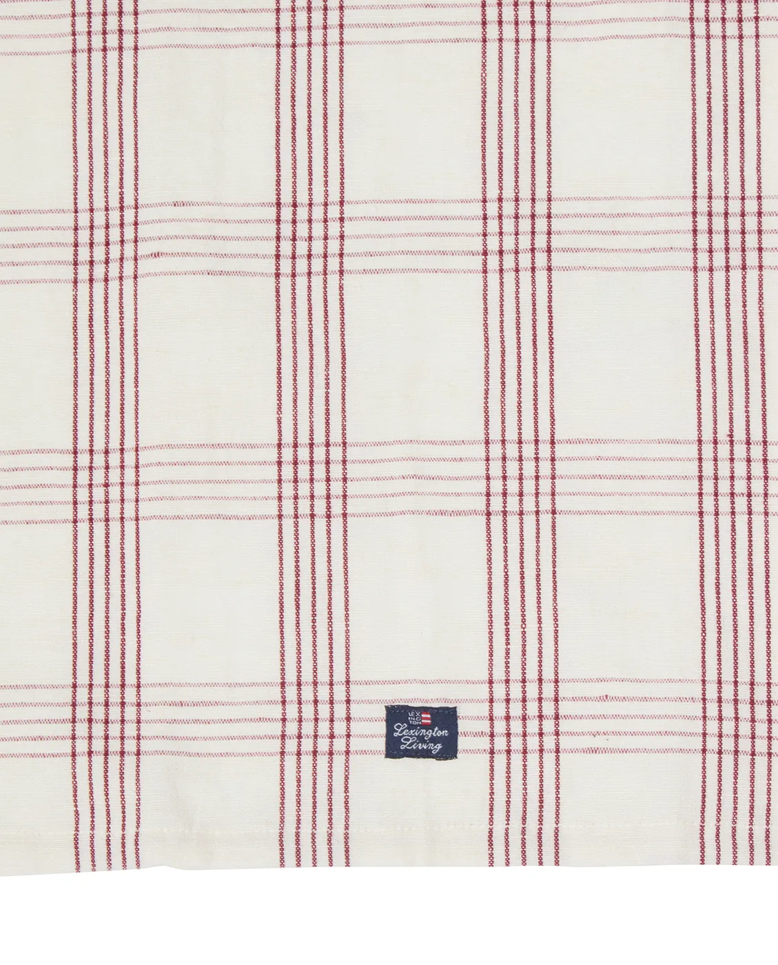 Checked λινό/βαμβάκι πετσέτα κουζίνας 50x70 εκ., White-red Lexington