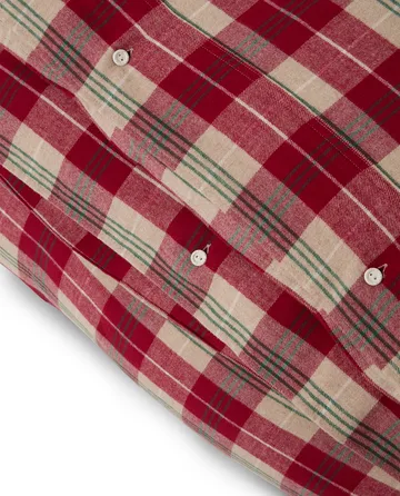 Checked cotton flannel σετ κρεβατοκάμαρας - Κόκκινο-μπεζ-πράσινο-λευκό - Lexington