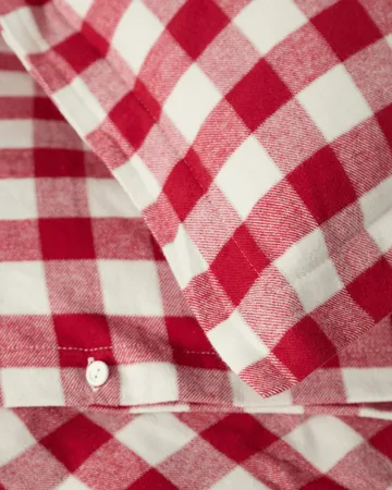 Checked cotton flannel σετ κρεβατοκάμαρας - Κόκκινο-ανοιχτό μπεζ, 2 τεμάχια 50x60 εκ./220x220 εκ. - Lexington