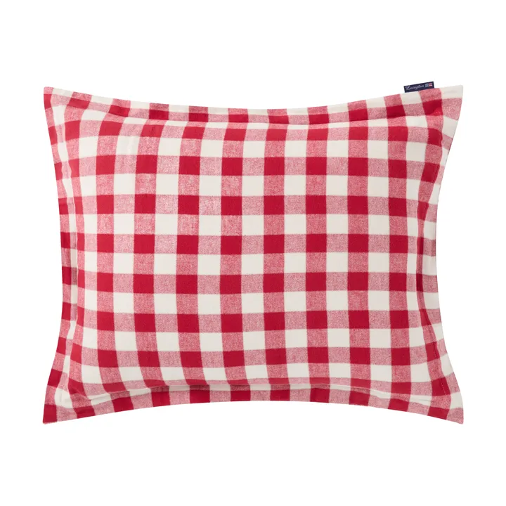 Checked Cotton Flannel μαξιλαροθήκη 50x60 εκ. - Κόκκινο-ανοιχτό μπεζ - Lexington