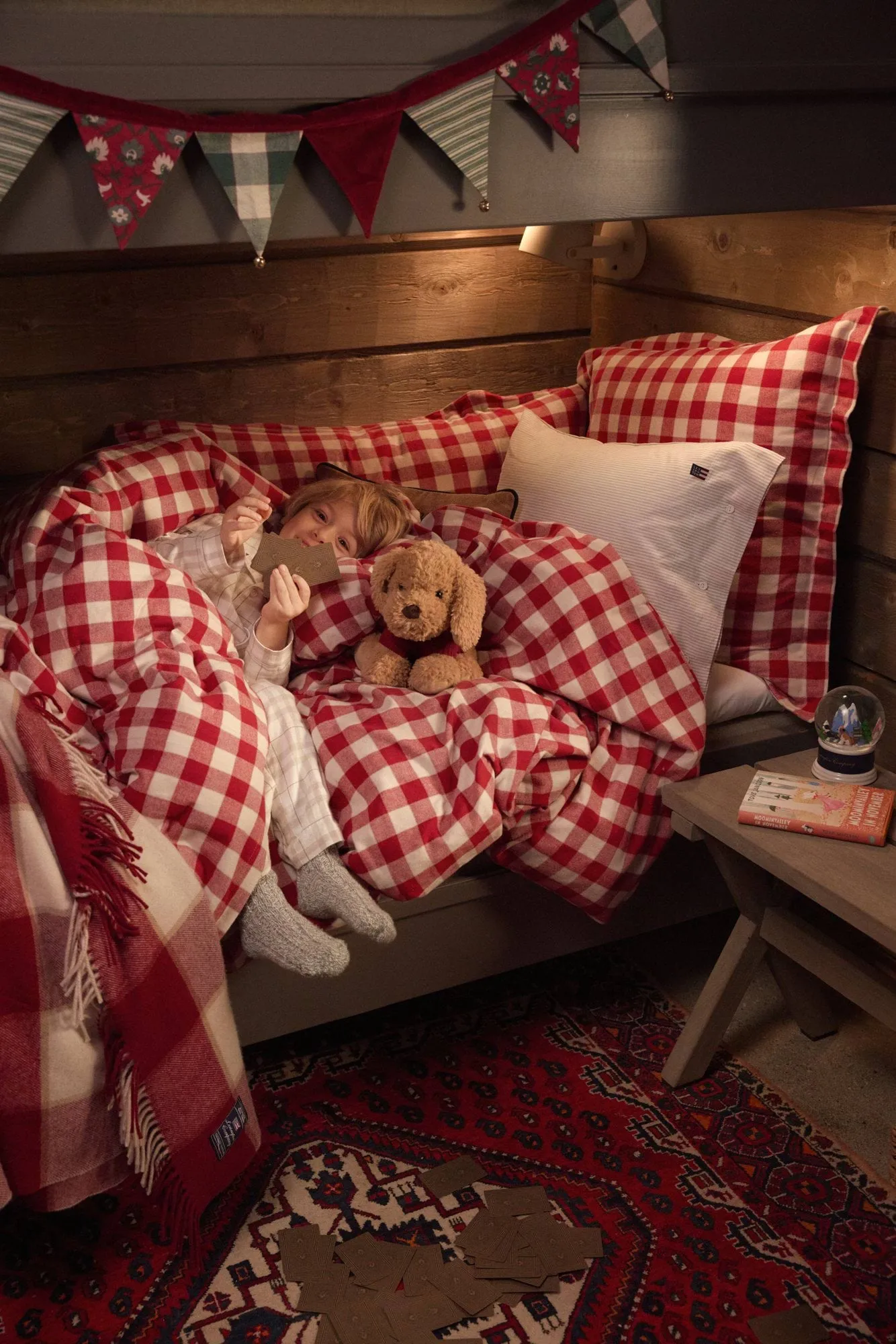 Checked Cotton Flannel μαξιλαροθήκη 50x60 εκ., Κόκκινο-ανοιχτό μπεζ Lexington