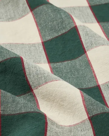 Checked Cotton Linen τραπεζομάντιλο 150x250 εκ. - Πράσινο-ανοιχτό μπεζ-κόκκινο - Lexington