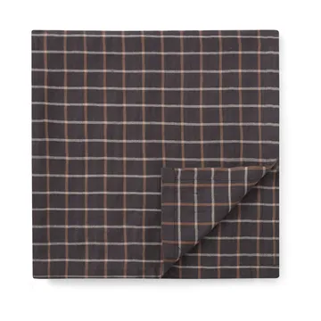 Checked Cotton Linen τραπεζομάντιλο 150x250 εκ. - Dark grey-beige - Lexington