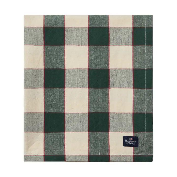 Checked Cotton Linen τραπεζομάντιλο 150x350 εκ. - Πράσινο-ανοιχτό μπεζ-κόκκινο - Lexington