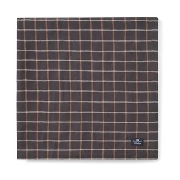 Checked Cotton Linen τραπεζομάντιλο 150x350 εκ. - Dark grey-beige - Lexington