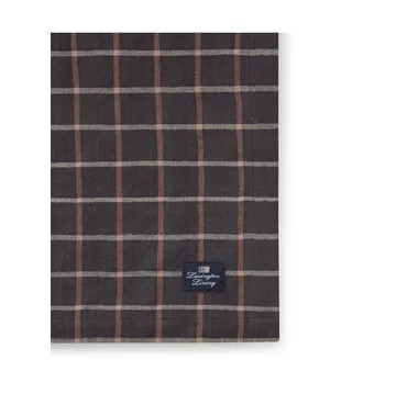 Checked Cotton Linen τραπεζομάντιλο 150x350 εκ. - Dark grey-beige - Lexington