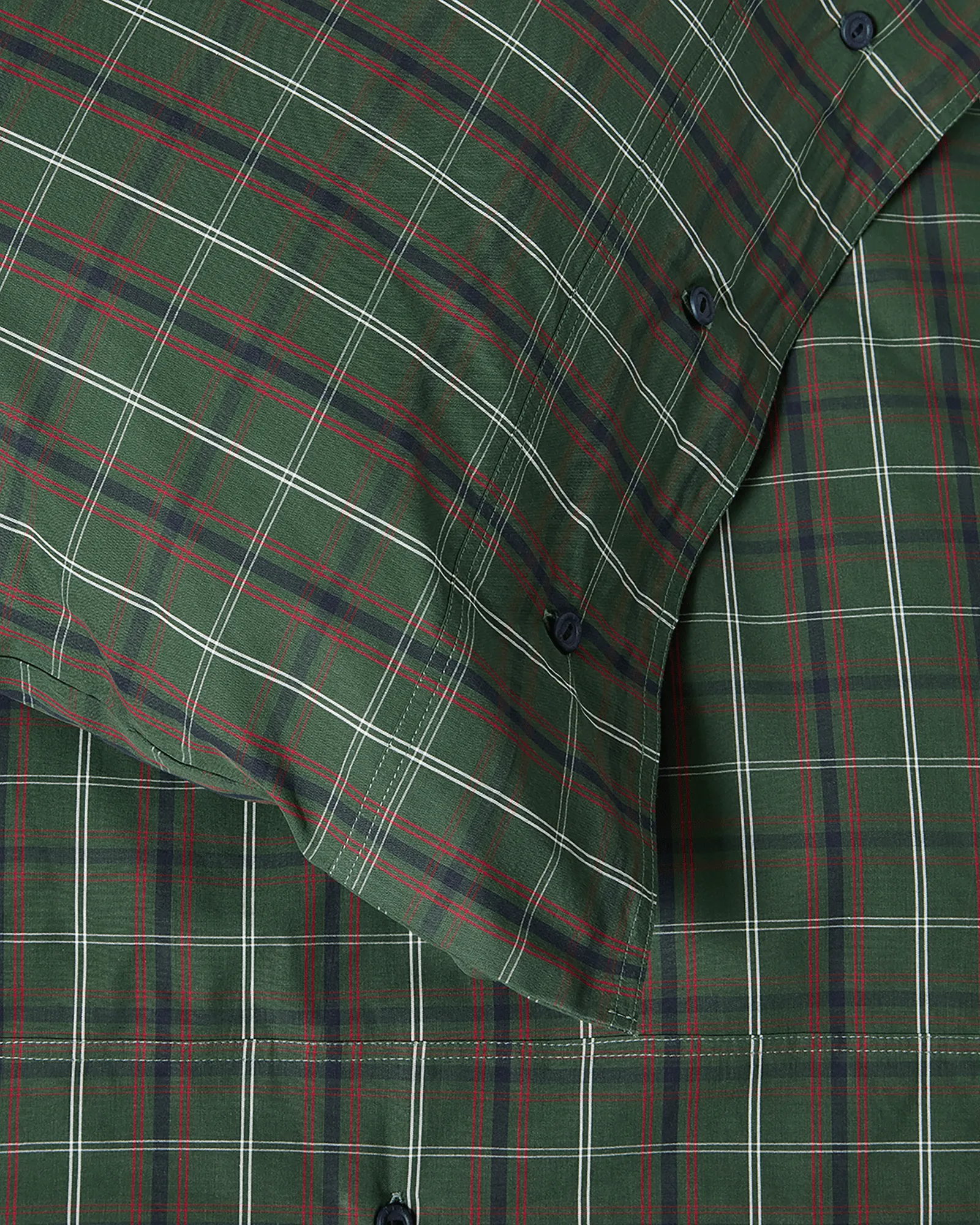 Checked cotton percale σετ κρεβατοκάμαρας, Πράσινο-σκούρο μπλε, 2 τεμάχια 50x60 εκ./1 τεμάχιο 220x220 εκ. Lexington