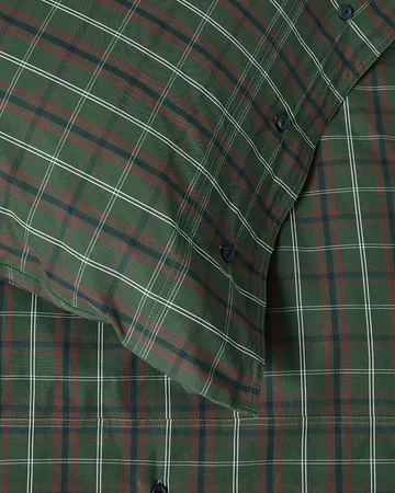 Checked cotton percale σετ κρεβατοκάμαρας - Πράσινο-σκούρο μπλε, 2 τεμάχια 50x60 εκ./1 τεμάχιο 220x220 εκ. - Lexington
