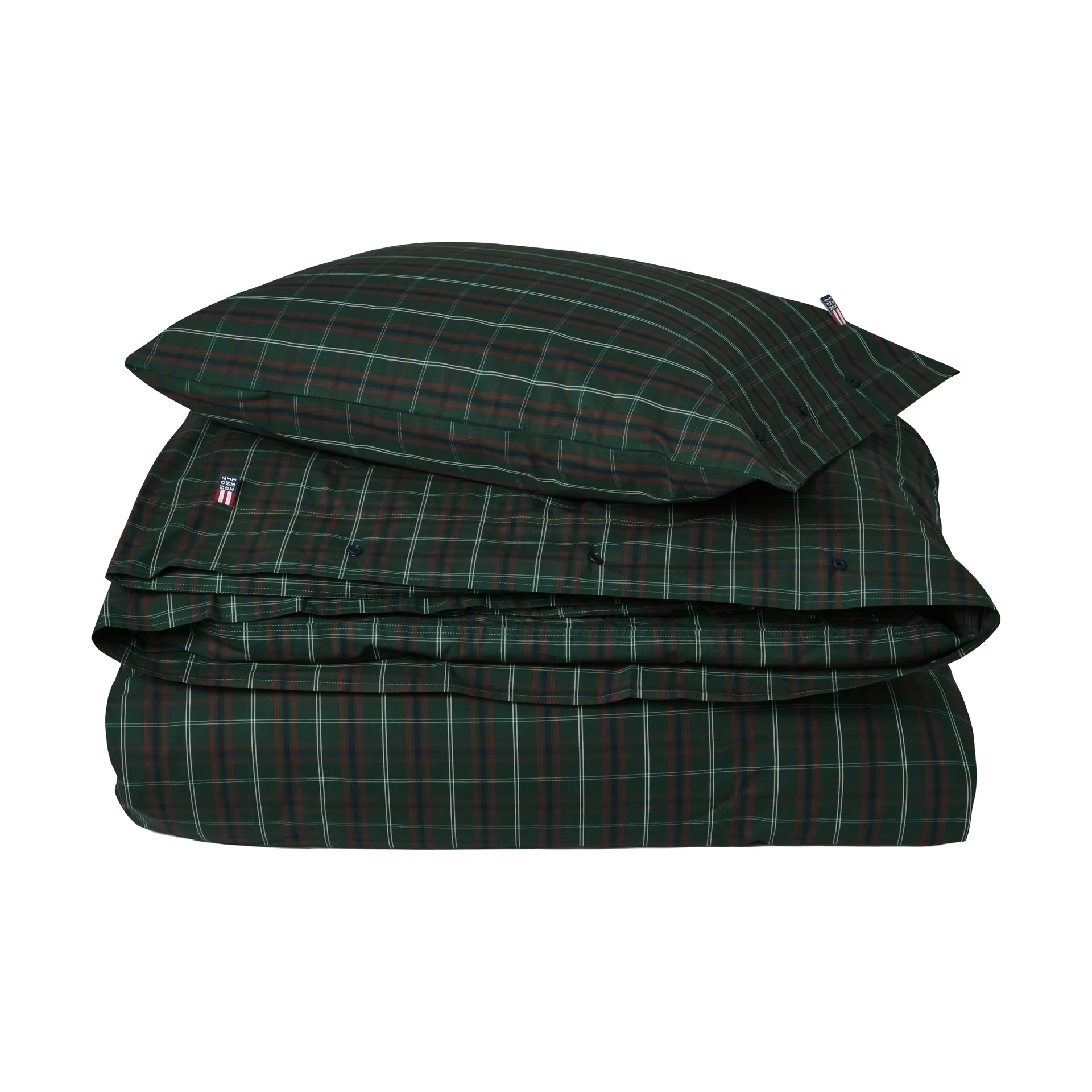 Checked cotton percale σετ κρεβατοκάμαρας, Πράσινο-σκούρο μπλε, 50x60 εκ./150x210 εκ. Lexington
