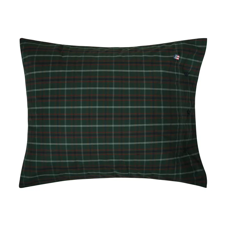 Checked cotton percale μαξιλαροθήκη - Πράσινο-σκούρο μπλε, 50x60 εκ. - Lexington