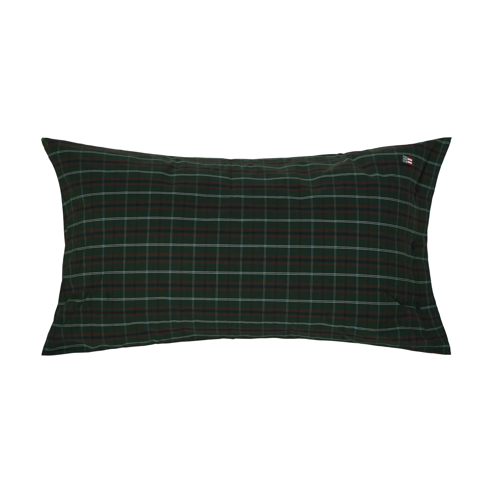 Checked cotton percale μαξιλαροθήκη, Πράσινο-σκούρο μπλε, 50x90 εκ. Lexington