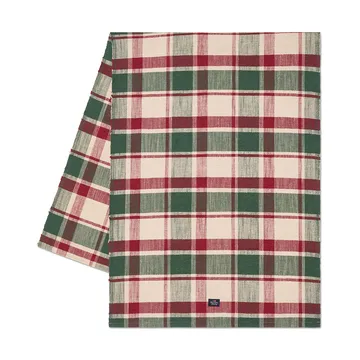 Checked οικολογικό βαμβάκι τραβέρσα - Green-red-beige, 50x150 cm - Lexington