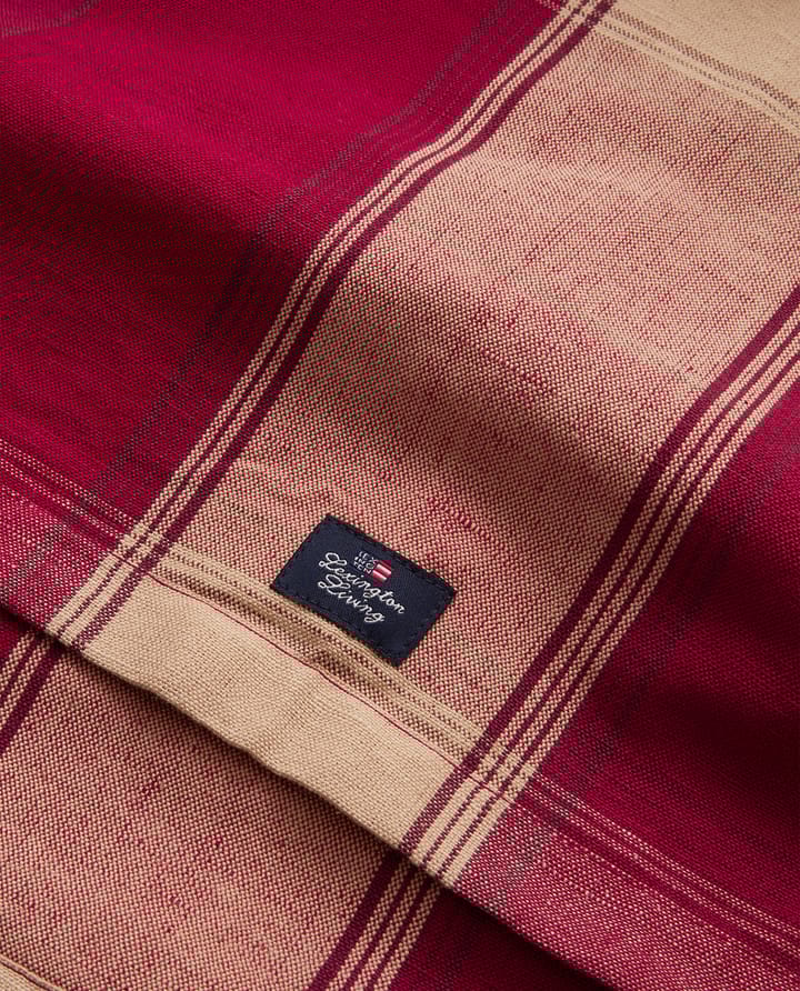 Checked linen-cotton τραπεζομάντηλο 50x350 εκ, Κόκκινο-μπεζ Lexington