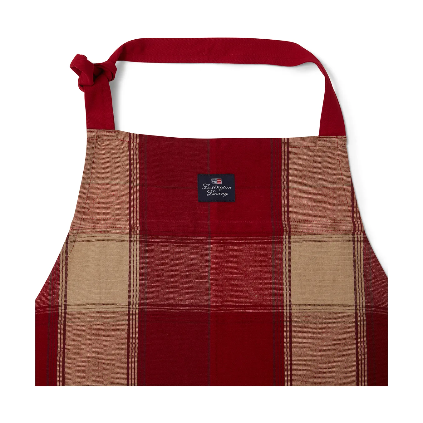 Checked linen-cotton ποδιά 80x105 εκ., Κόκκινο-μπεζ Lexington