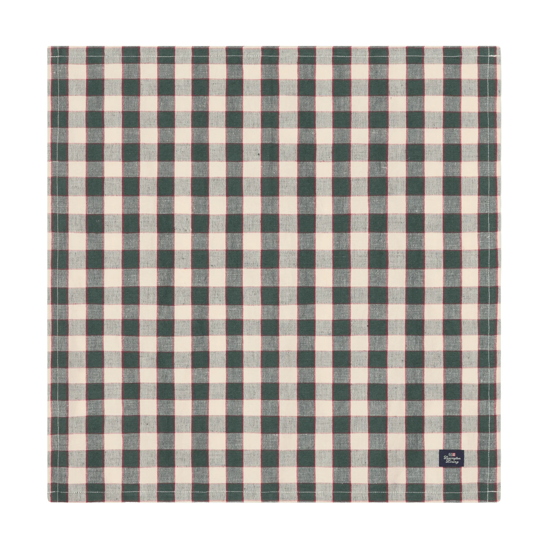 Checked Linen/Cotton υφασμάτινη χαρτοπετσέτα 50x50 εκ., Πράσινο-ανοιχτό μπεζ-κόκκινο Lexington