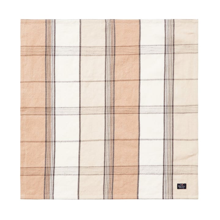 Υφασμάτινη πετσέτα Checked Linen/Cotton 50x50 cm - Beige - Lexington