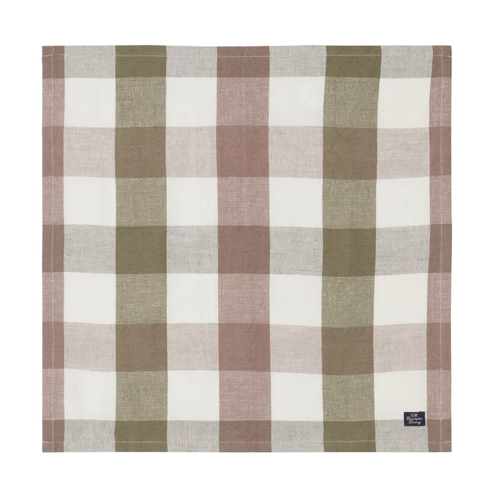 Checked Linen/Cotton υφασμάτινη χαρτοπετσέτα 50x50 εκ. - Olive - Lexington