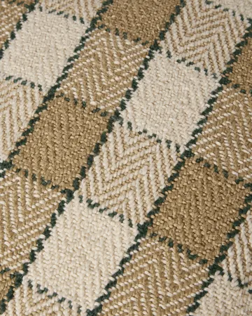 Checked organic cotton fringe μαξιλαροθήκη - Μπεζ-ανοιχτό μπεζ-πράσινο - Lexington