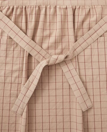 Checked Organic Cotton Oxford apron - μπεζ-κόκκινο - Lexington