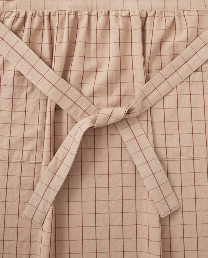Checked Organic Cotton Oxford apron, μπεζ-κόκκινο Lexington
