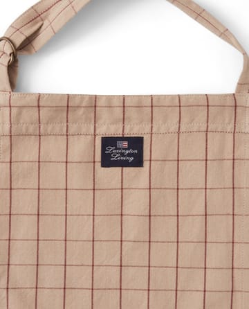 Checked Organic Cotton Oxford apron - μπεζ-κόκκινο - Lexington