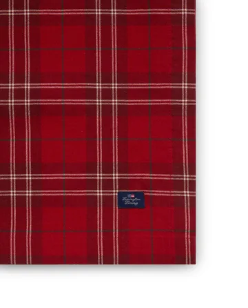 Checked Organic Cotton Oxford tablecloth 150x350 εκ - Κόκκινομπεζ-πράσινο - Lexington