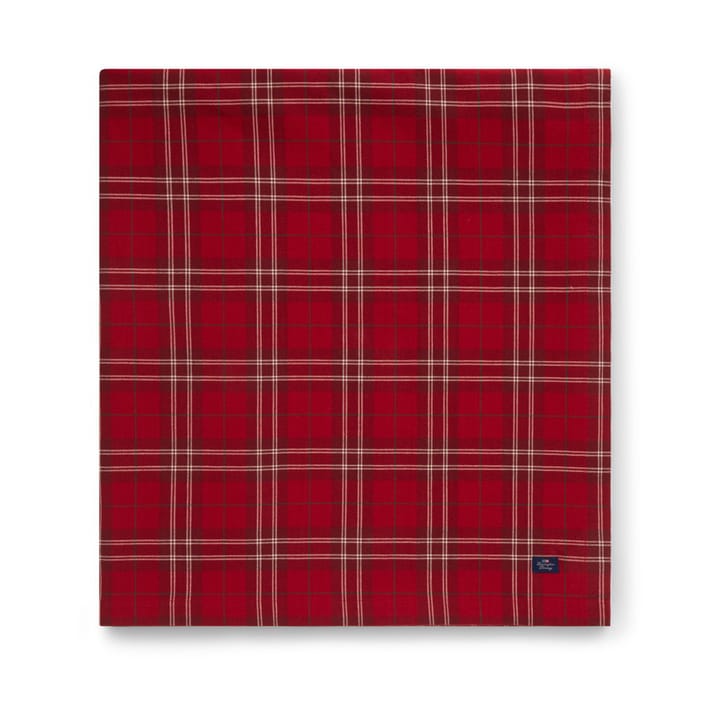 Checked Organic Cotton Oxford tablecloth 180x180 εκ, Κόκκινομπεζ-πράσινο Lexington