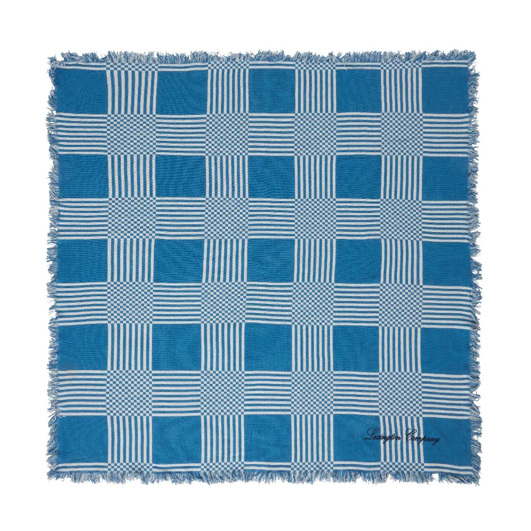 Κουβέρτα πικνίκ Checked Recycled Cotton 150x150 cm, Blue Lexington