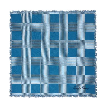 Κουβέρτα πικνίκ Checked Recycled Cotton 150x150 cm - Blue - Lexington