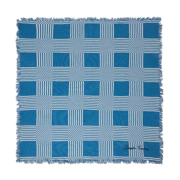Κουβέρτα πικνίκ Checked Recycled Cotton 150x150 cm - Blue - Lexington