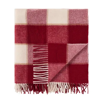 Checked Recycled Wool ριχτάρι 130x170 εκ. - Κόκκινο-ανοιχτό μπεζ-μπεζ - Lexington