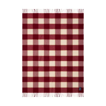 Checked Recycled Wool ριχτάρι 130x170 εκ. - Κόκκινο-ανοιχτό μπεζ-μπεζ - Lexington