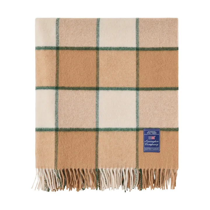 Checked Recycled Wool ριχτάρι 130x170 εκ. - Μπεζ-ανοιχτό μπεζ-πράσινο - Lexington