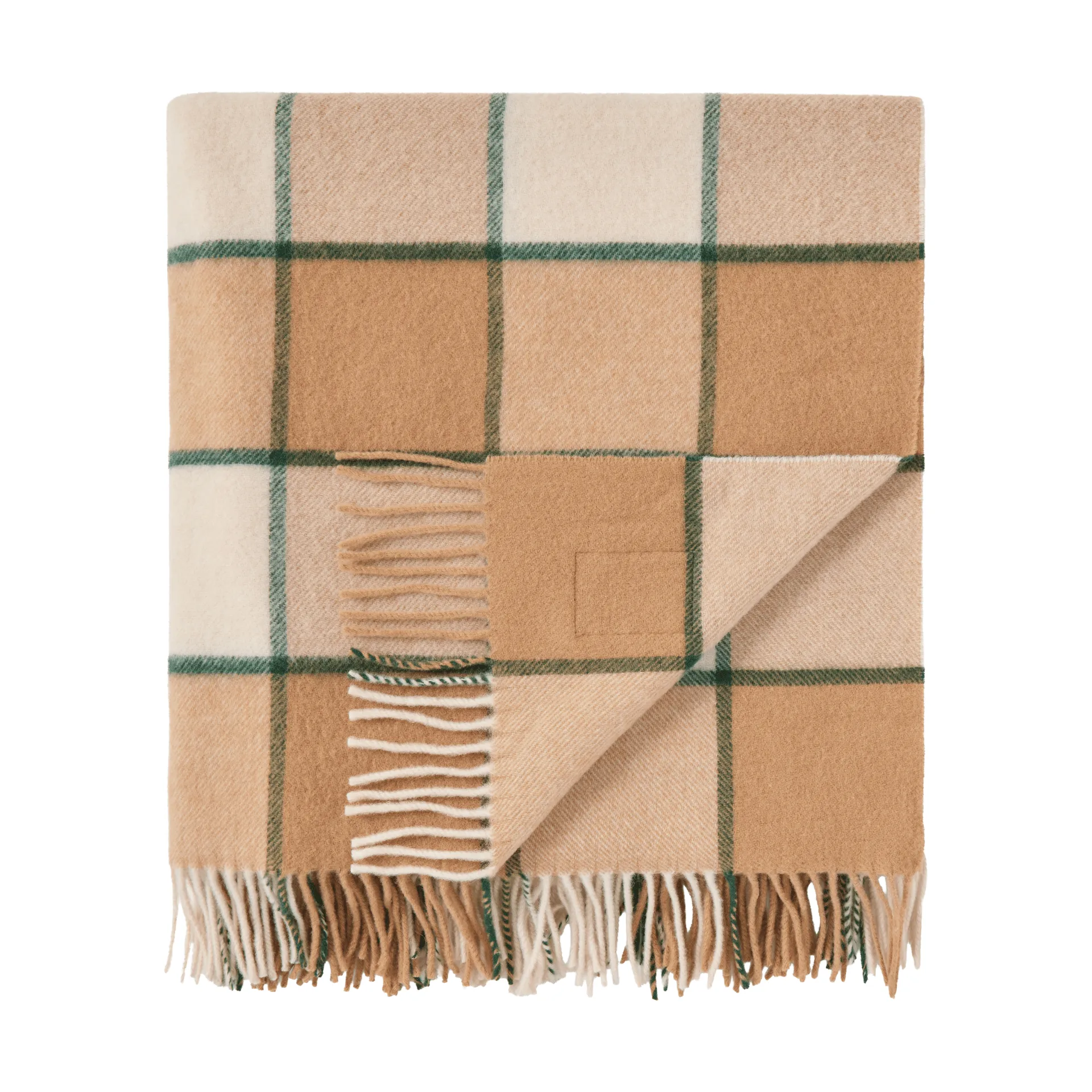 Checked Recycled Wool ριχτάρι 130x170 εκ., Μπεζ-ανοιχτό μπεζ-πράσινο Lexington
