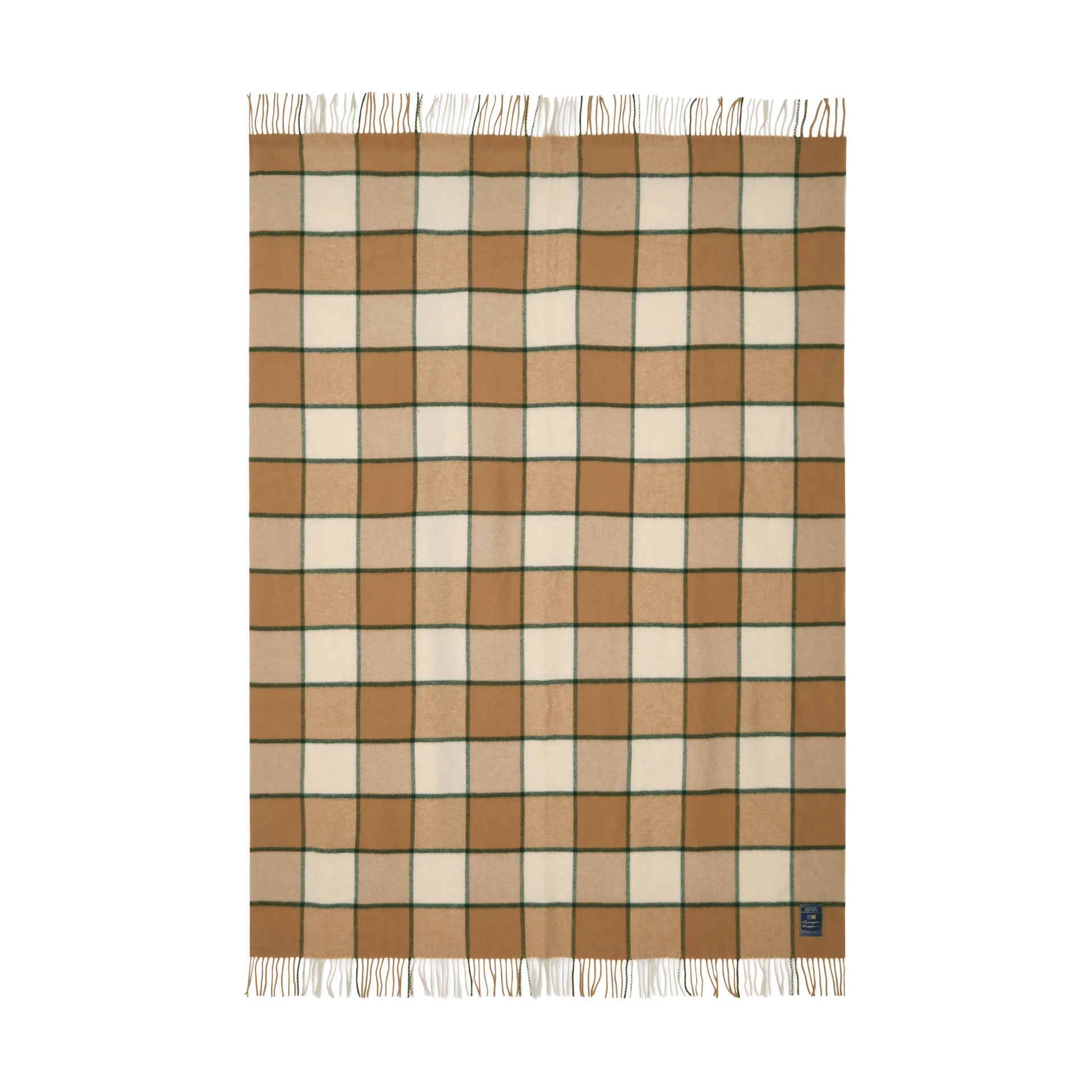 Checked Recycled Wool ριχτάρι 130x170 εκ., Μπεζ-ανοιχτό μπεζ-πράσινο Lexington